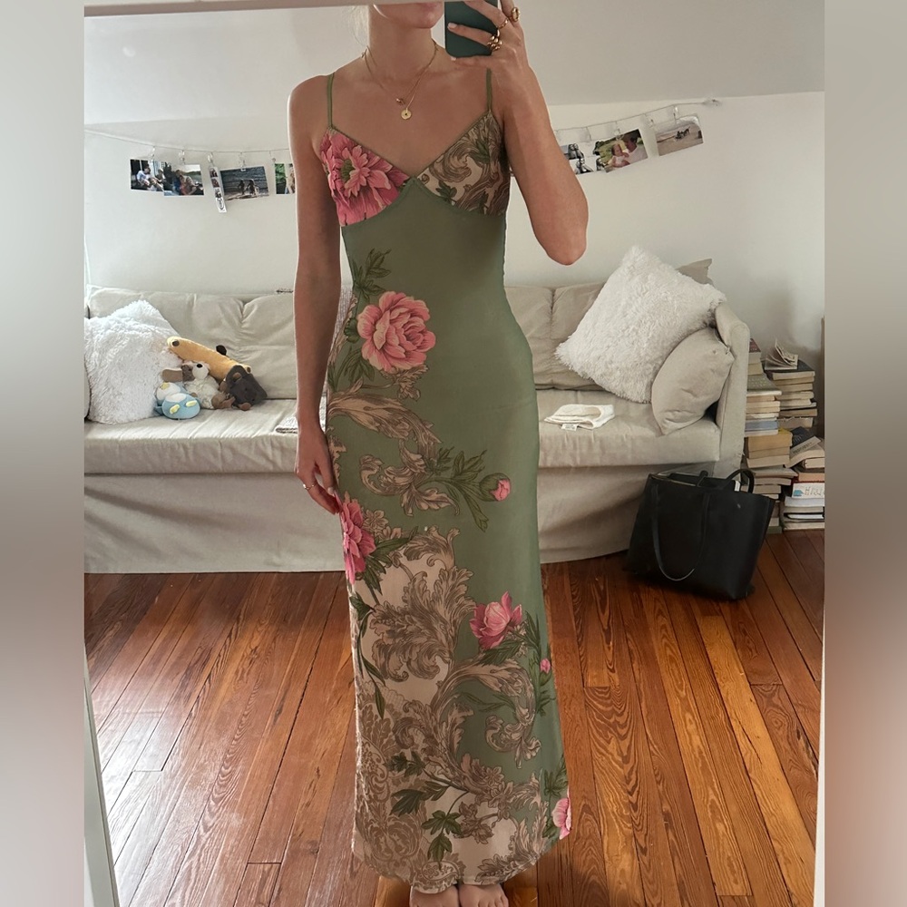 Floral Green Maxi Dress